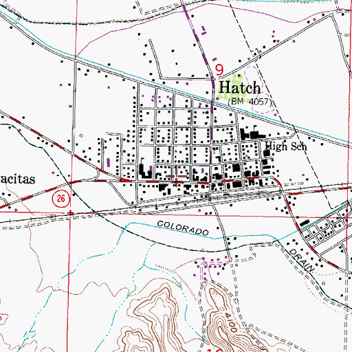 Topographic Map of Dona Ana County Sheriff's Office Hatch, NM