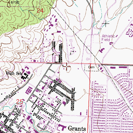 Topographic Map of Grants Police Department, NM