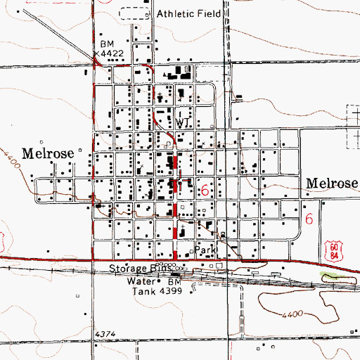 Topographic Map of Melrose Police Department, NM