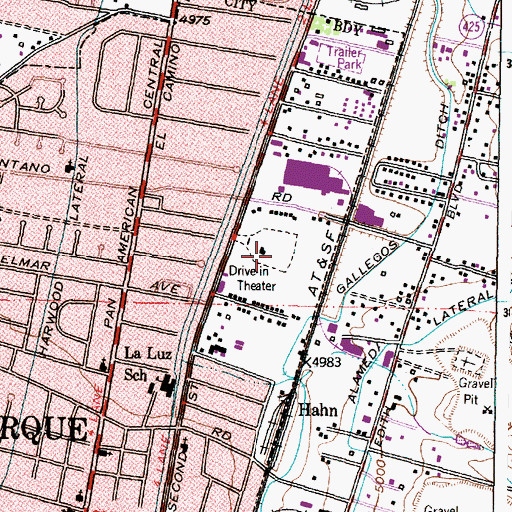Topographic Map of Albuquerque Police Academy, NM