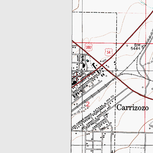 Topographic Map of Lincoln County Sheriff's Department, NM