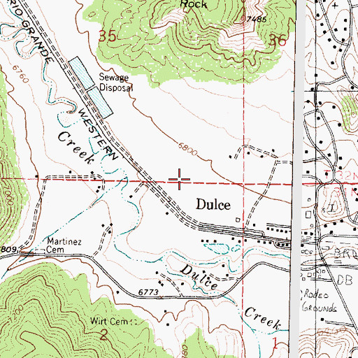 Topographic Map of Jicarilla Apache Nation Police Department, NM