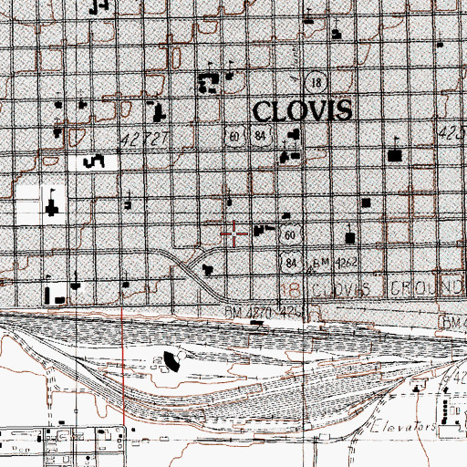 Topographic Map of Clovis Police Department, NM