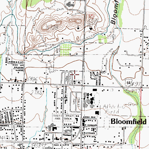 Topographic Map of Bloomfield Police Department, NM