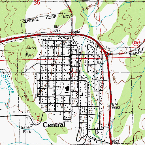Topographic Map of Santa Clara Police Department, NM