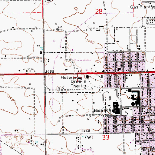 Topographic Map of Eunice Police Department, NM