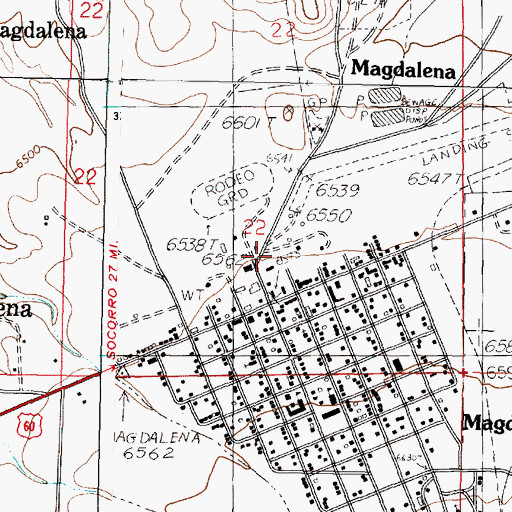 Topographic Map of Magdalena City Marshal, NM