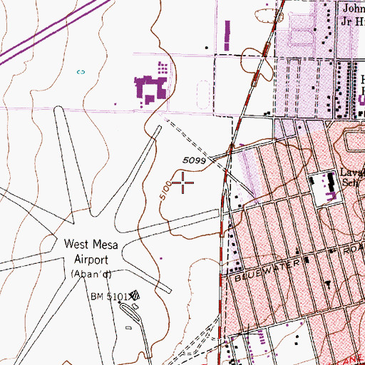 Topographic Map of Albuquerque Police Department Shawn McWethy Memorial Substation, NM
