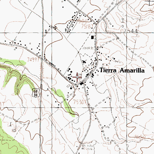 Topographic Map of Rio Arriba County Sheriff's Office Tierra Amarilla, NM