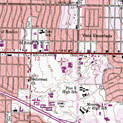 Topographic Map of Albuquerque Police Department Coronado Mall Community Substation, NM