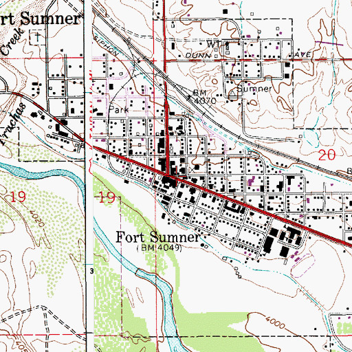 Topographic Map of De Baca County Sheriff's Office, NM