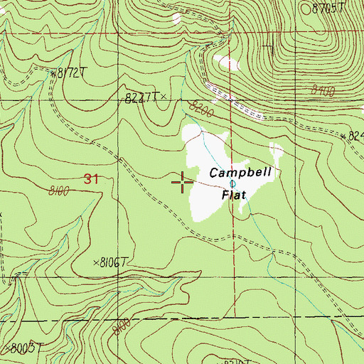 Topographic Map of Campbell Flat, AZ