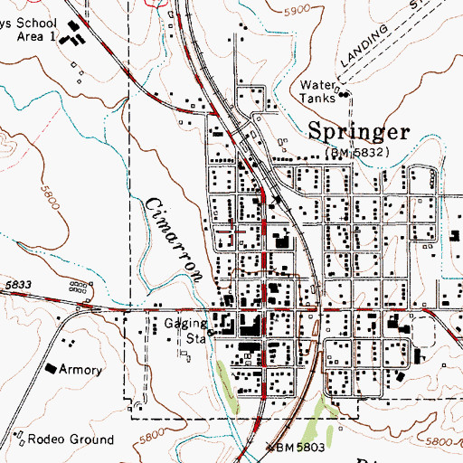 Topographic Map of Springer Police Department, NM