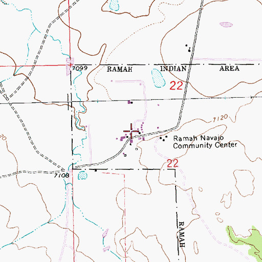 Topographic Map of Ramah Navajo Police Department, NM