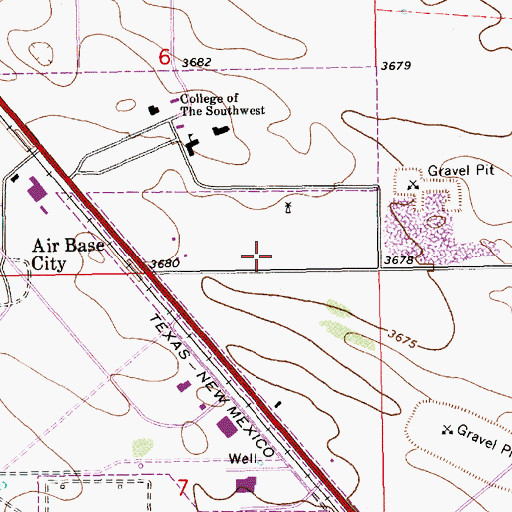 Topographic Map of Lea County Sheriff's Office Hobbs, NM