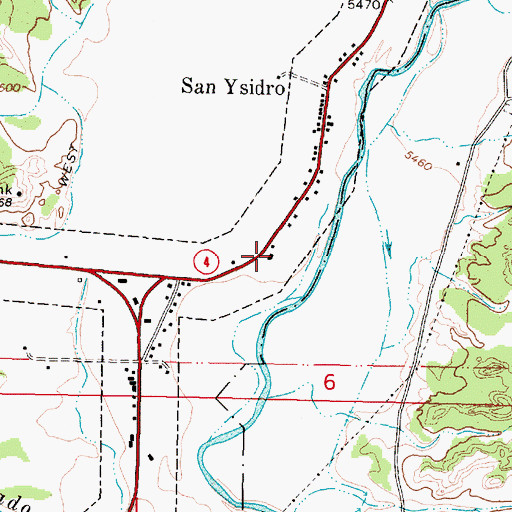 Topographic Map of San Ysidro Police Department, NM
