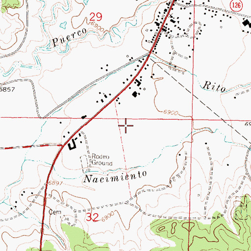 Topographic Map of Cuba Police Department, NM