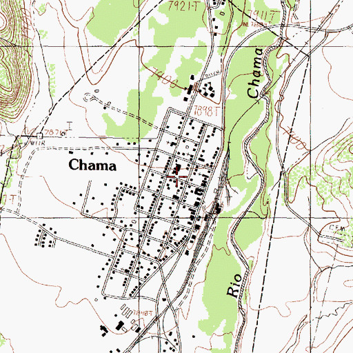 Topographic Map of Chama Police Department, NM