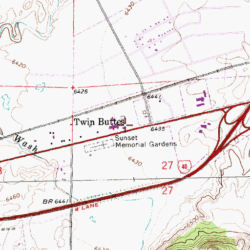 Topographic Map of Gallup Police Department, NM