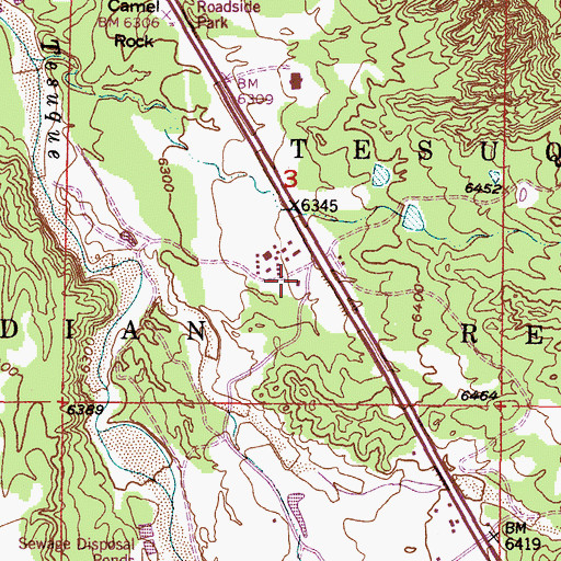 Topographic Map of Tesuque Pueblo Tribal Police Tesuque, NM