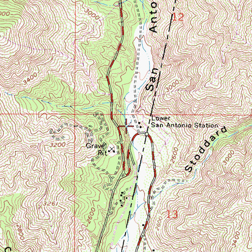 Topographic Map of Lower San Antonio Station, CA