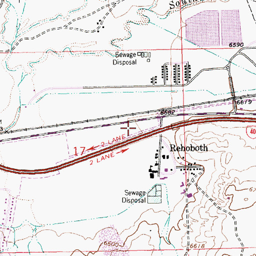 Topographic Map of New Mexico State Police District 6 Gallup, NM