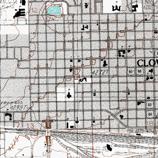 Topographic Map of New Mexico State Police District 9 Clovis, NM