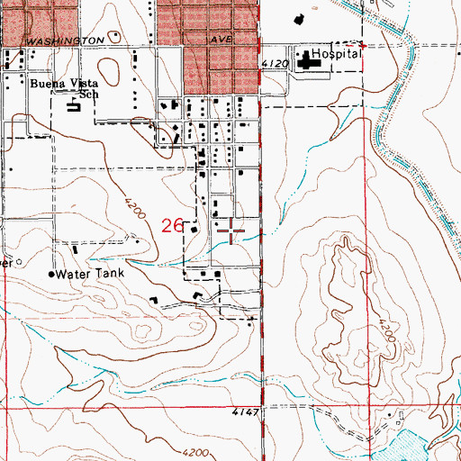 Topographic Map of New Mexico State Police District 9 Tucumcari, NM
