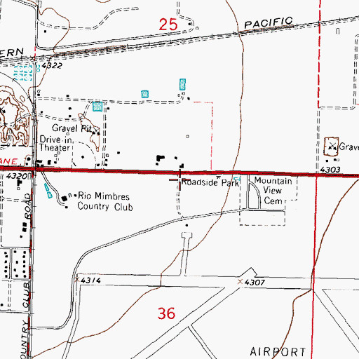 Topographic Map of New Mexico State Police District 12 Deming, NM