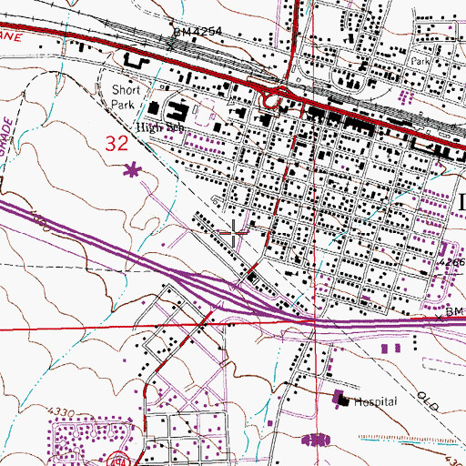 Topographic Map of New Mexico State Police District 12 Lordsburg, NM
