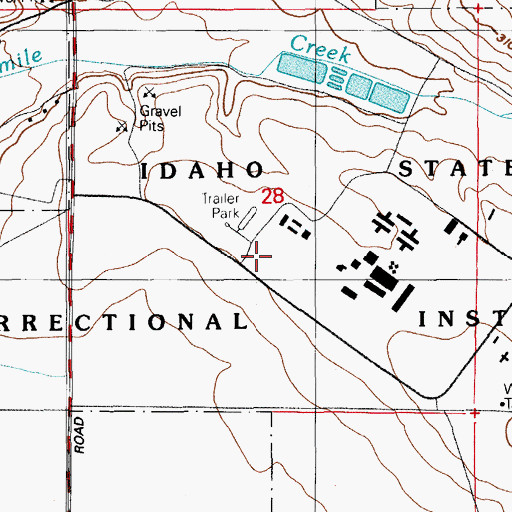 Topographic Map of Idaho Maximum Security Institution, ID