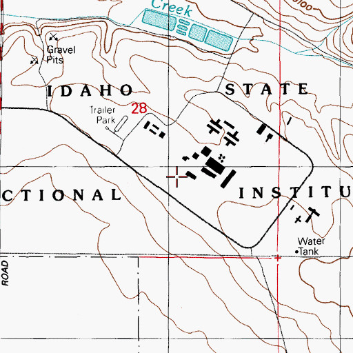 Topographic Map of Idaho State Correctional Institution, ID