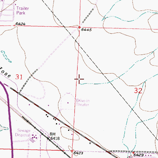 Topographic Map of New Mexico Women's Correctional Facility, NM