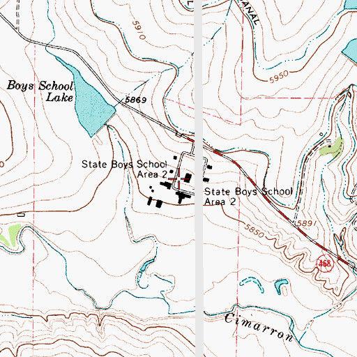 Topographic Map of Springer Correctional Facility, NM