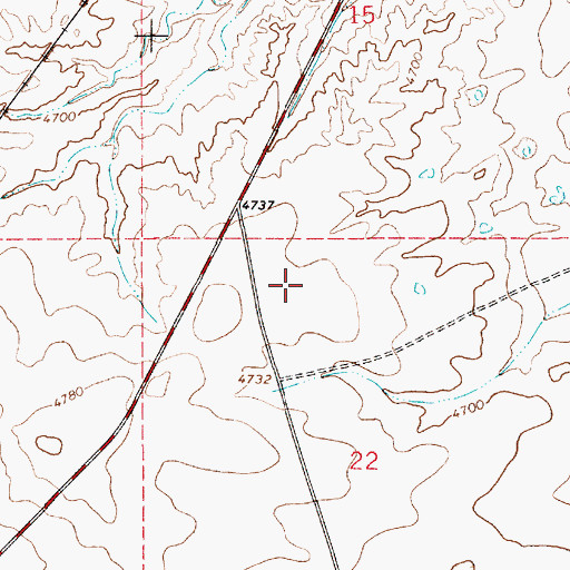 Topographic Map of Guadalupe County Correctional Facility, NM