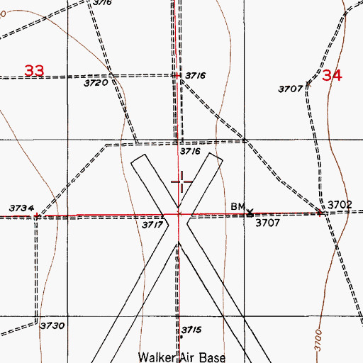 Topographic Map of Roswell Correctional Center, NM