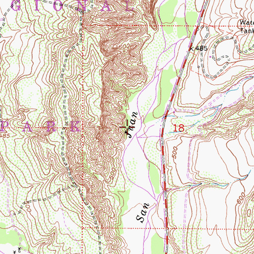 Topographic Map of Lucas Canyon, CA