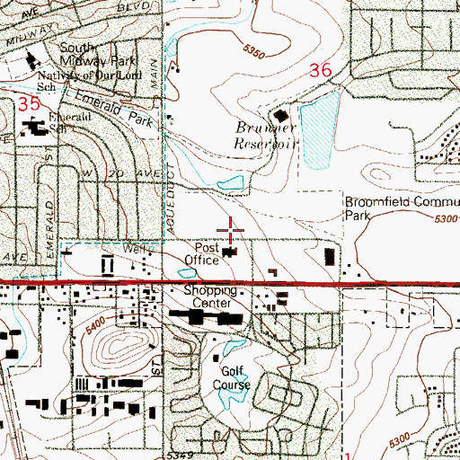 Topographic Map of North Metro Fire / Rescue Headquarters, CO