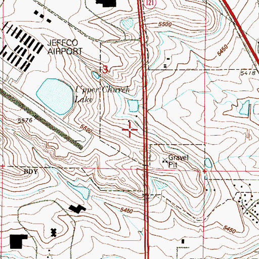 Topographic Map of Broomfield Post Office Eagle View Station, CO