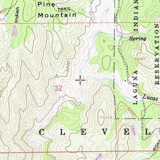 Topographic Map of Lucas Creek, CA