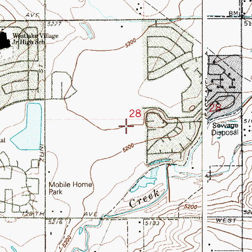 Topographic Map of Arapahoe Ridge Elementary School, CO