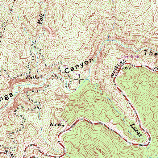 Topographic Map of Lucas Creek, CA