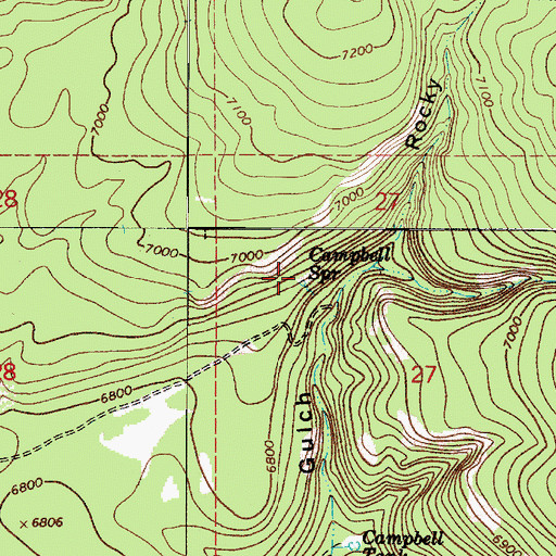 Topographic Map of Campbell Spring, AZ