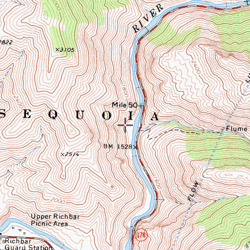 Topographic Map of Lucas Creek, CA