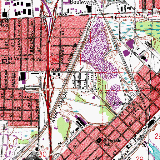 Topographic Map of Toledo Correctional Institution, OH