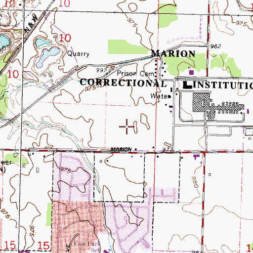 Topographic Map of North Central Correctional Complex, OH