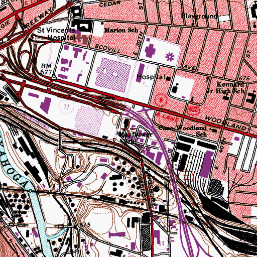 Topographic Map of Northeast Pre - Release Center, OH
