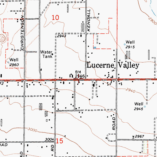 Topographic Map of Lucerne Valley, CA