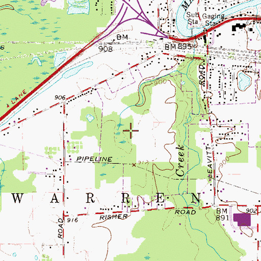 Topographic Map of Trumbull Correctional Center, OH