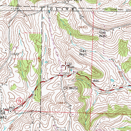 Topographic Map of Noble Correctional Institution, OH